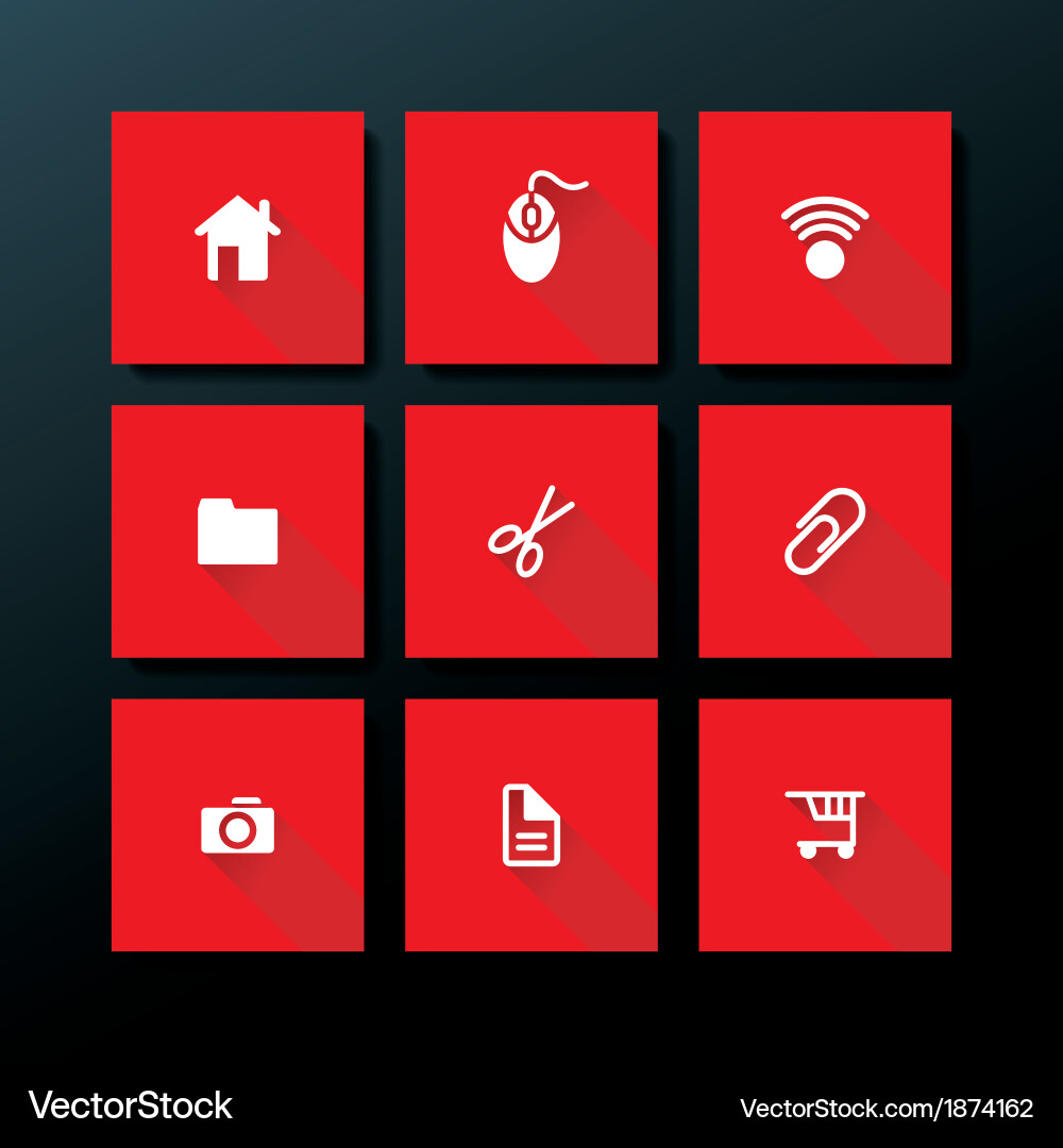 Flat web icon set Vector Image