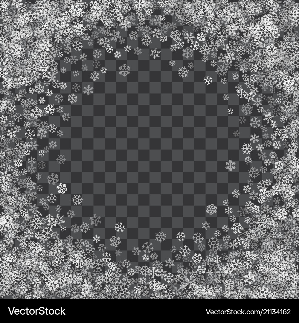Frame or border of random scatter snowflakes Frame or border of random scatter snowflakes vector image