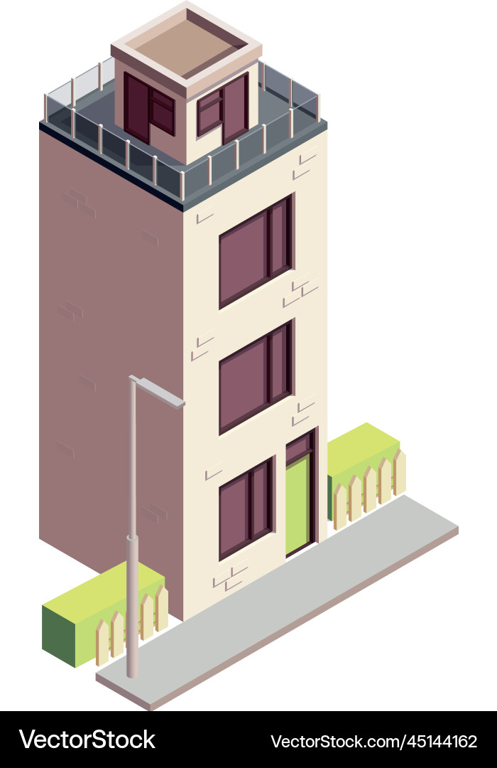 Haus in der Stadt Zusammensetzung Haus in der Stadt Zusammensetzung Vektorbild