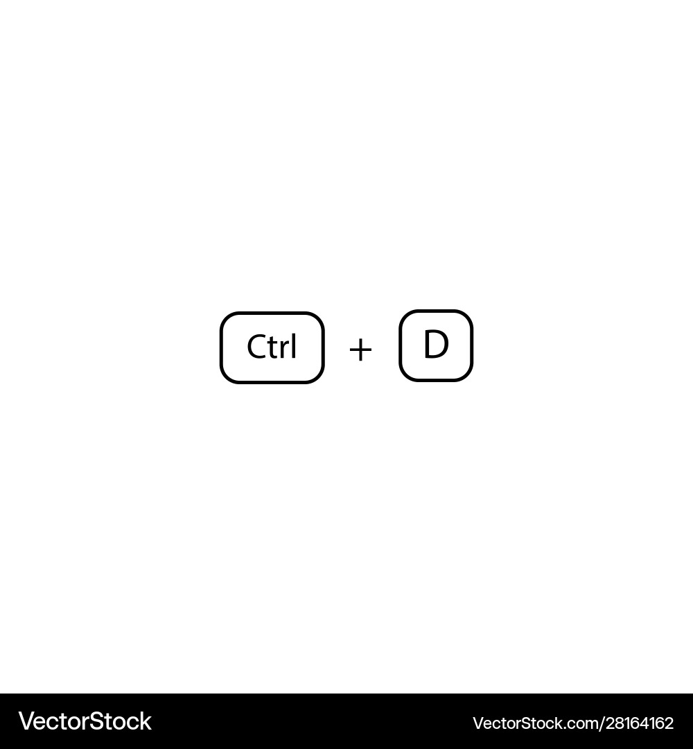 Hotkey combination ctrl d minimize all windows vector image