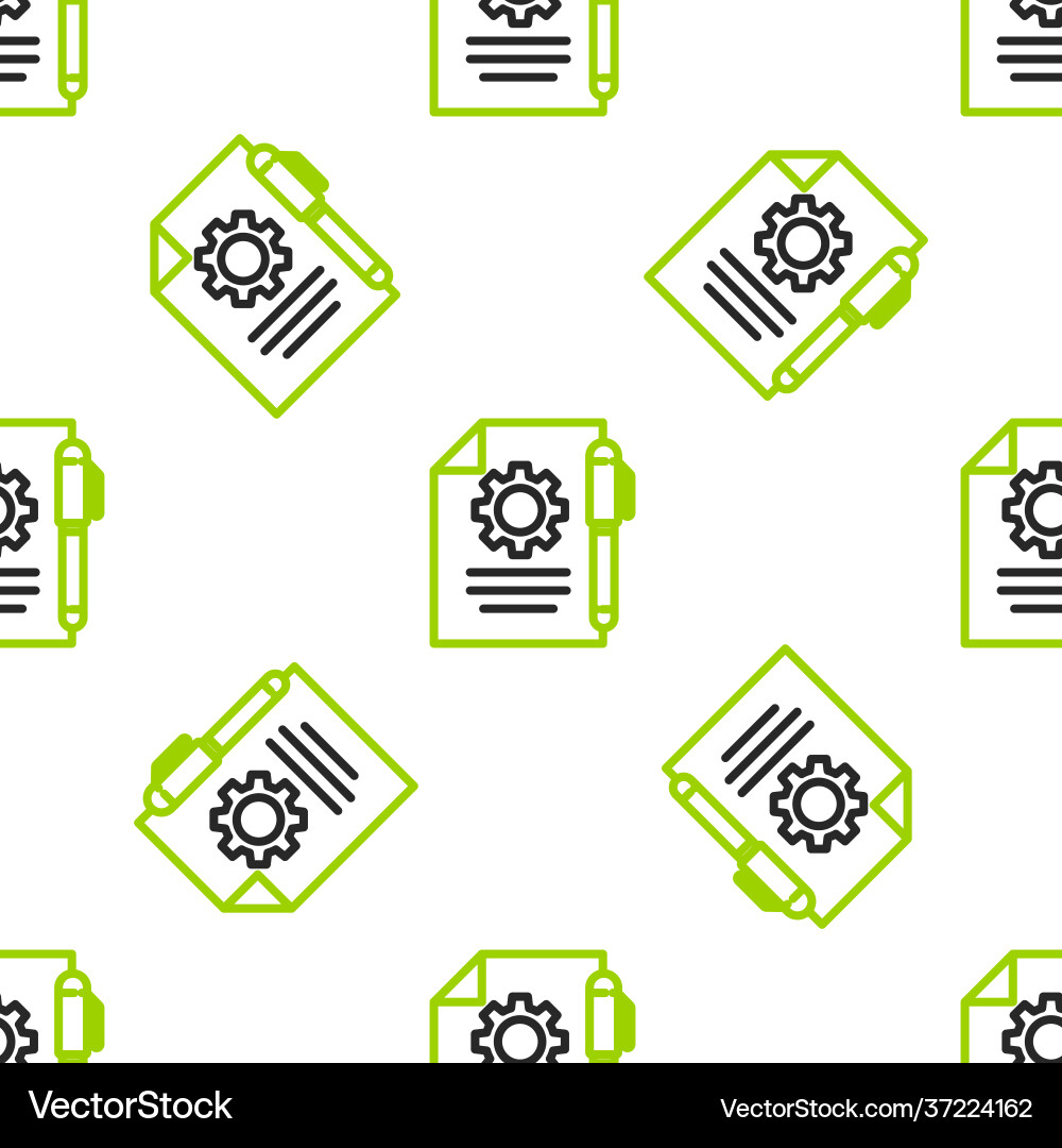 Line document settings with gears icon isolated Line document settings with gears icon isolated vector image