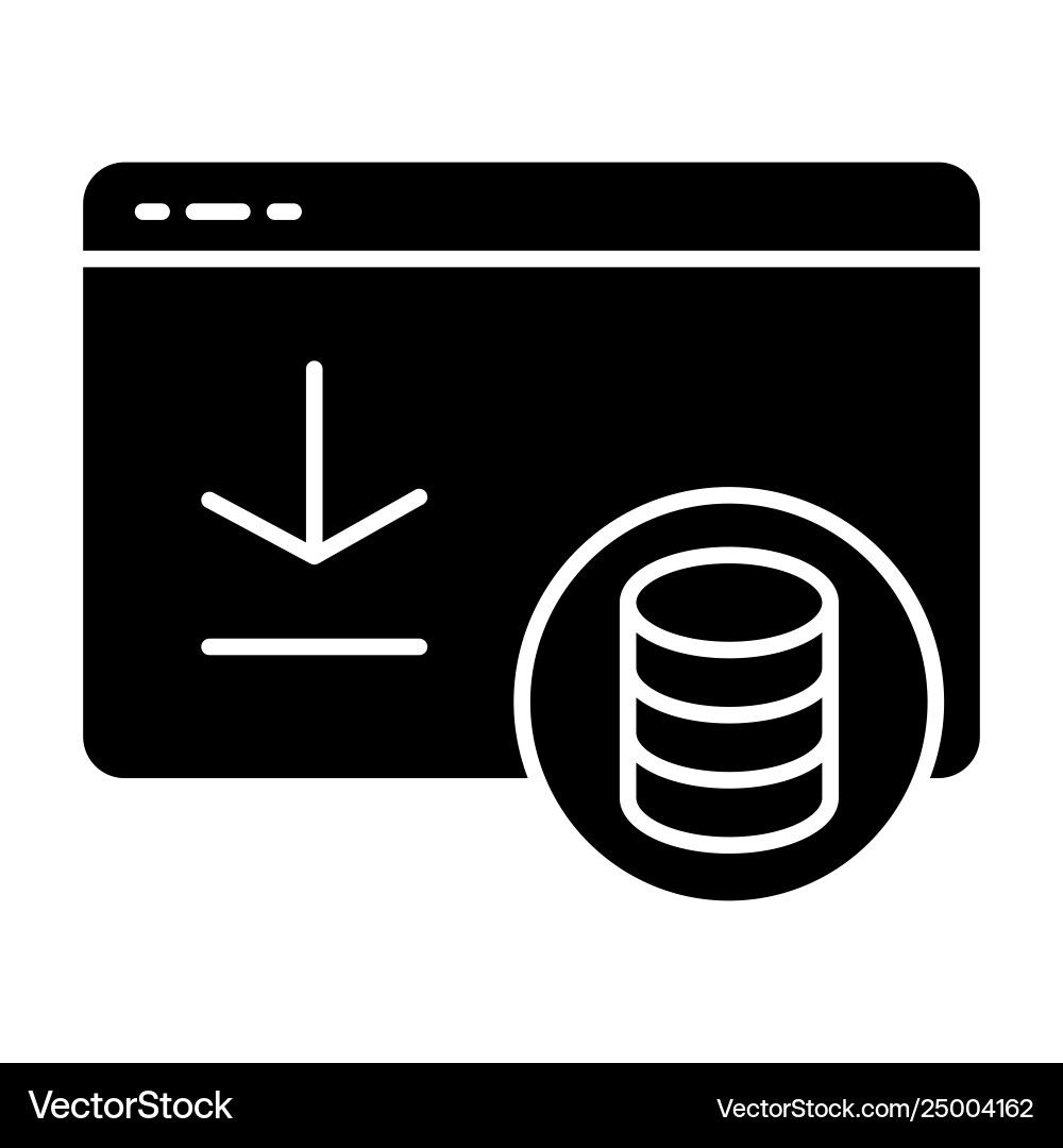 Money received in browser window solid icon Money received in browser window solid icon vector image
