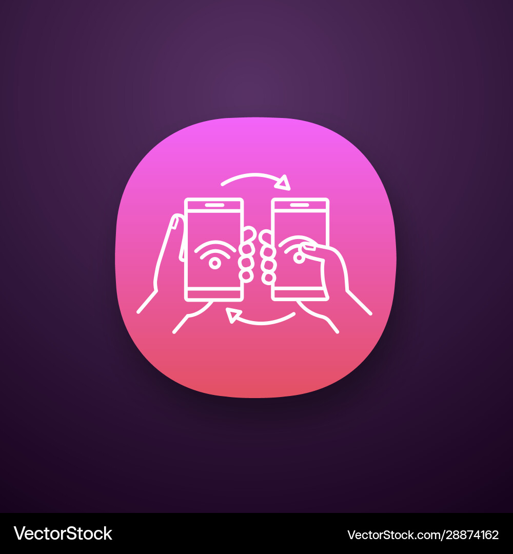Nfc data transfer app icon Nfc data transfer app icon vector image