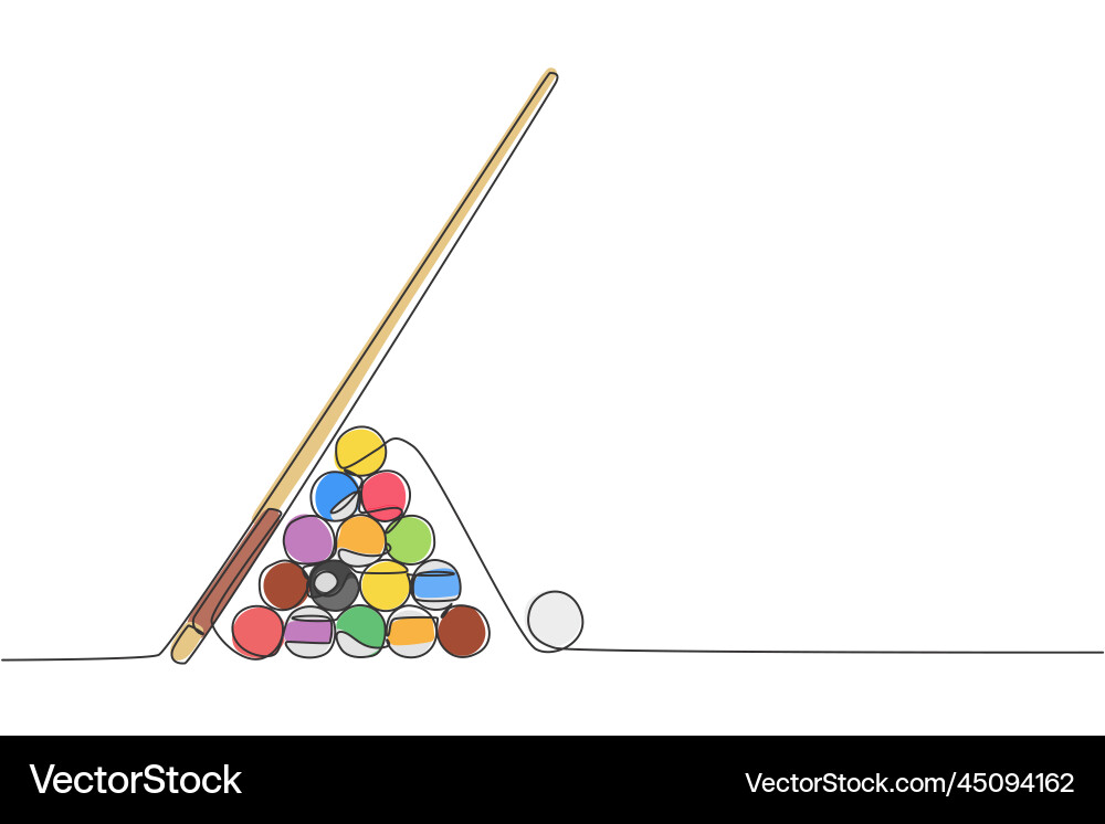 One continuous line drawing of triangle pyramid Vector Image