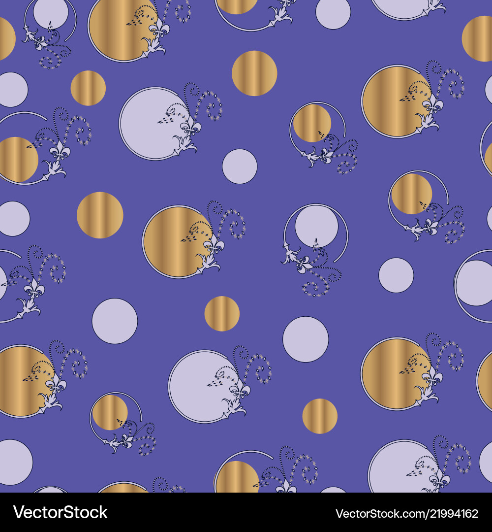 Pattern with abstract circles on blue background vector image