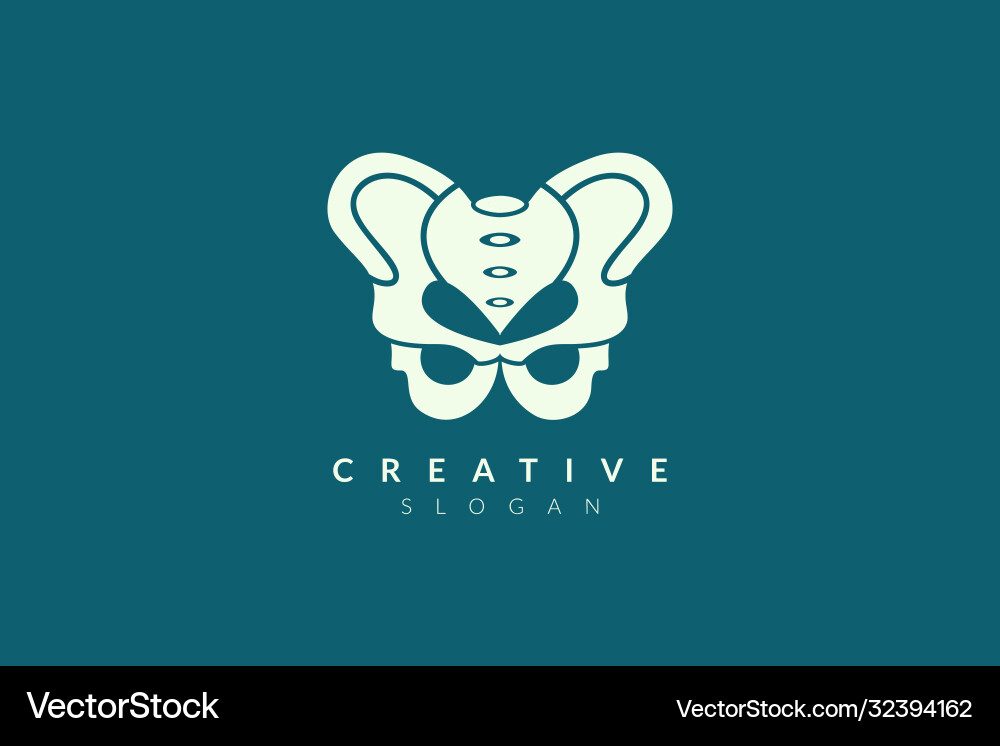 Pelvic bone shape design minimalist and simple Pelvic bone shape design minimalist and simple vector image