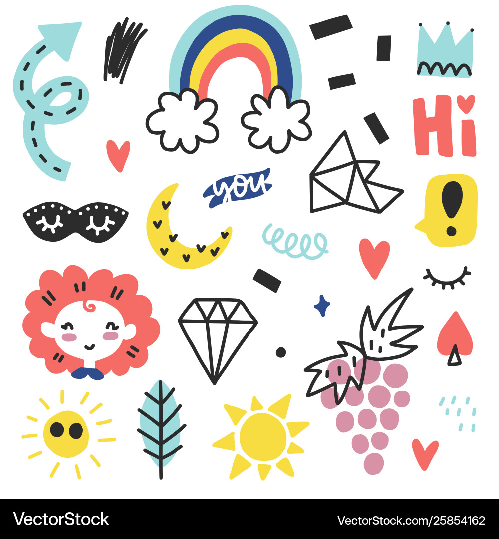 Playful Summer Doodles Vector Image