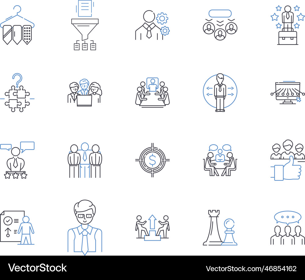 Realtime property management software line icons Realtime property management software line icons vector image