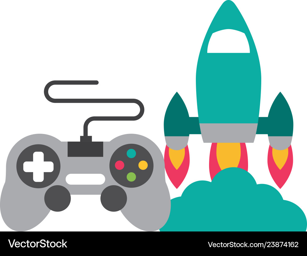 Rocket control device video game Vector Image