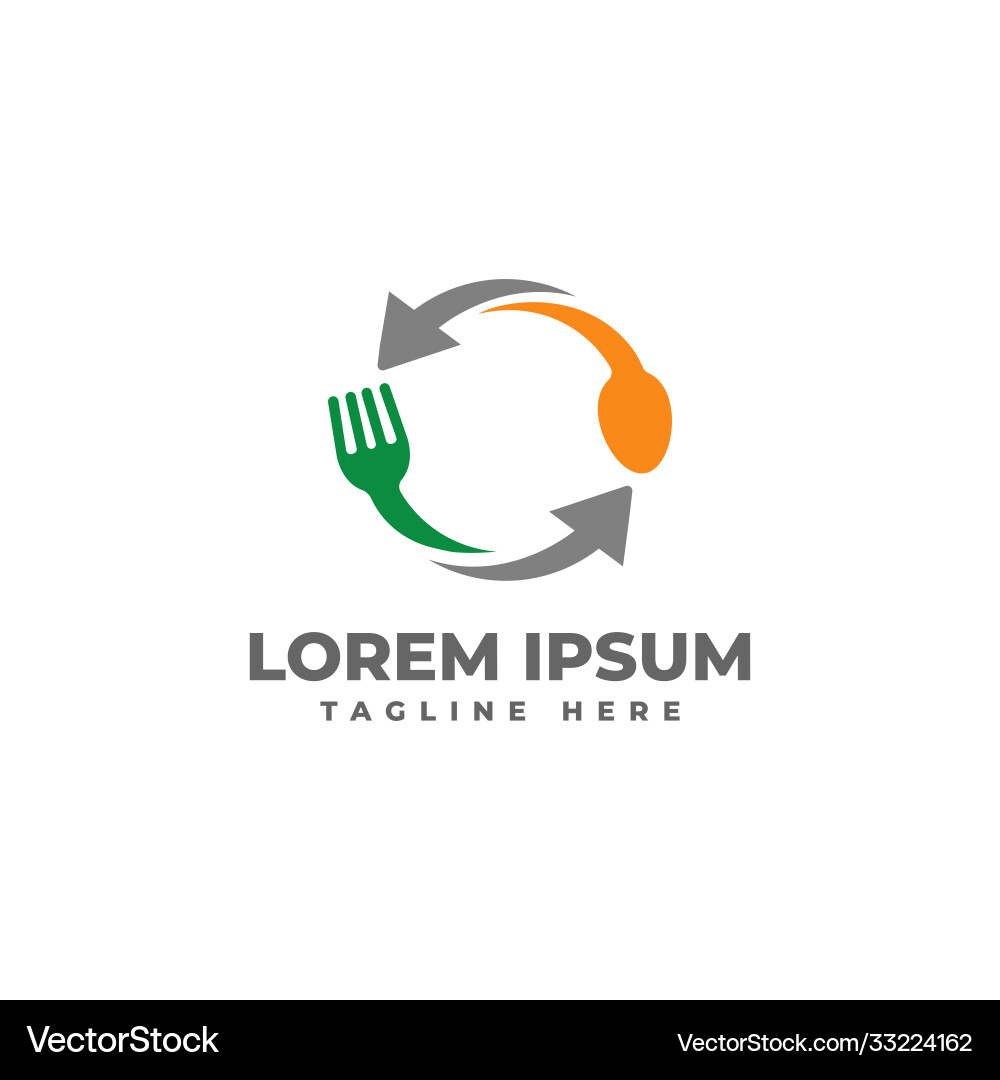 Rotierendes Spoon- und Gabel-Logo Vektorbild