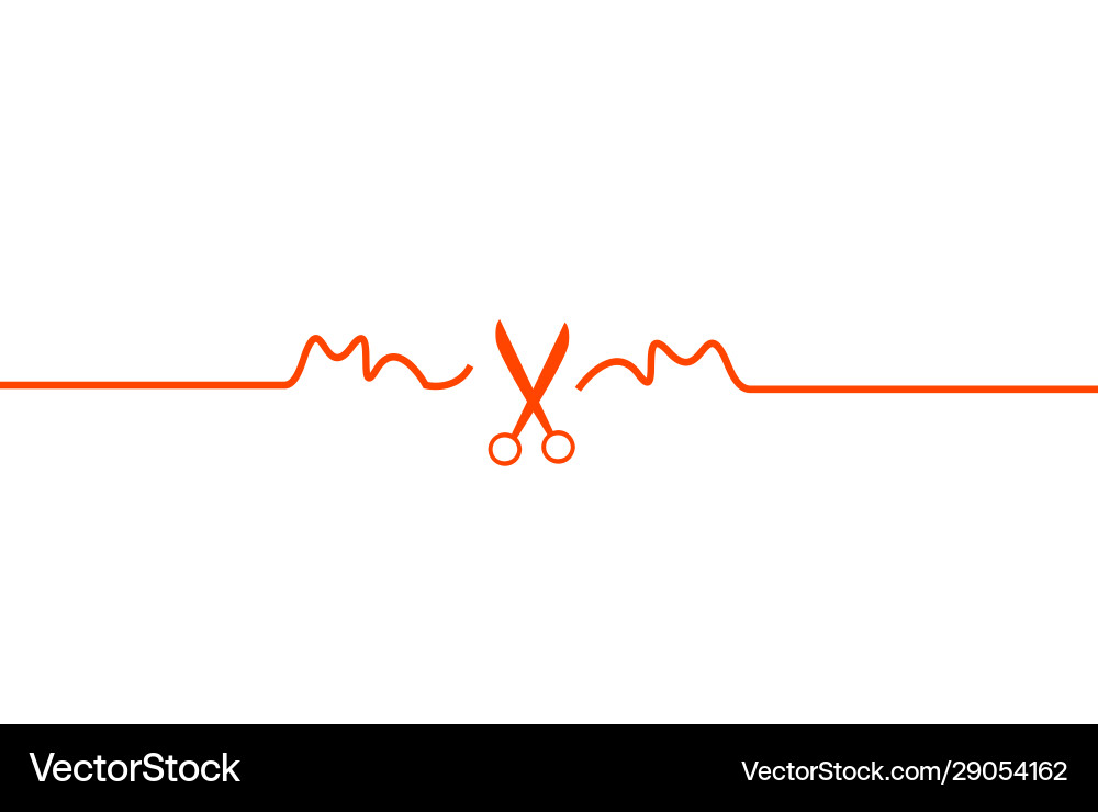 Scissors thin line background vector image