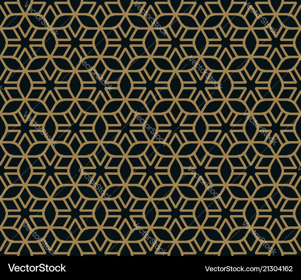 Seamless pattern of intersecting thin gold lines Vector Image