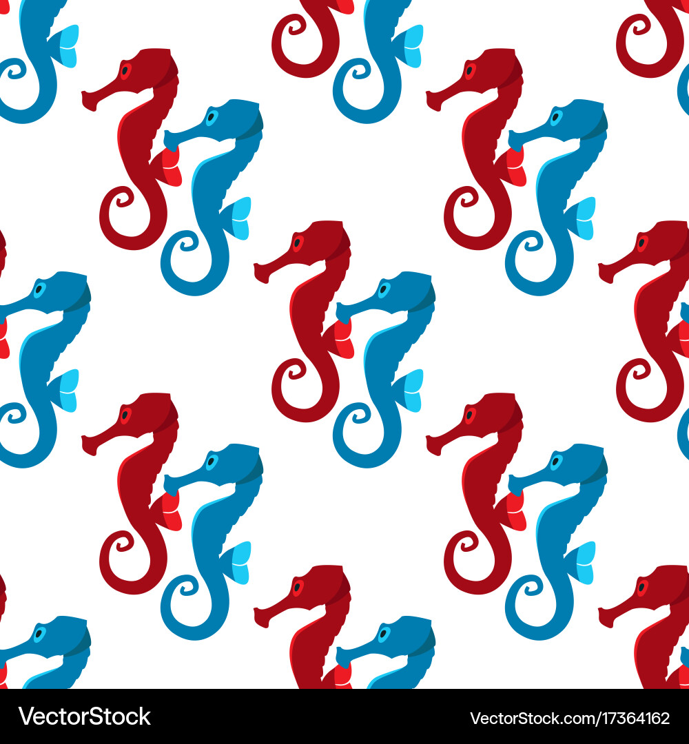 Seamless pattern with the image of red and blue vector image