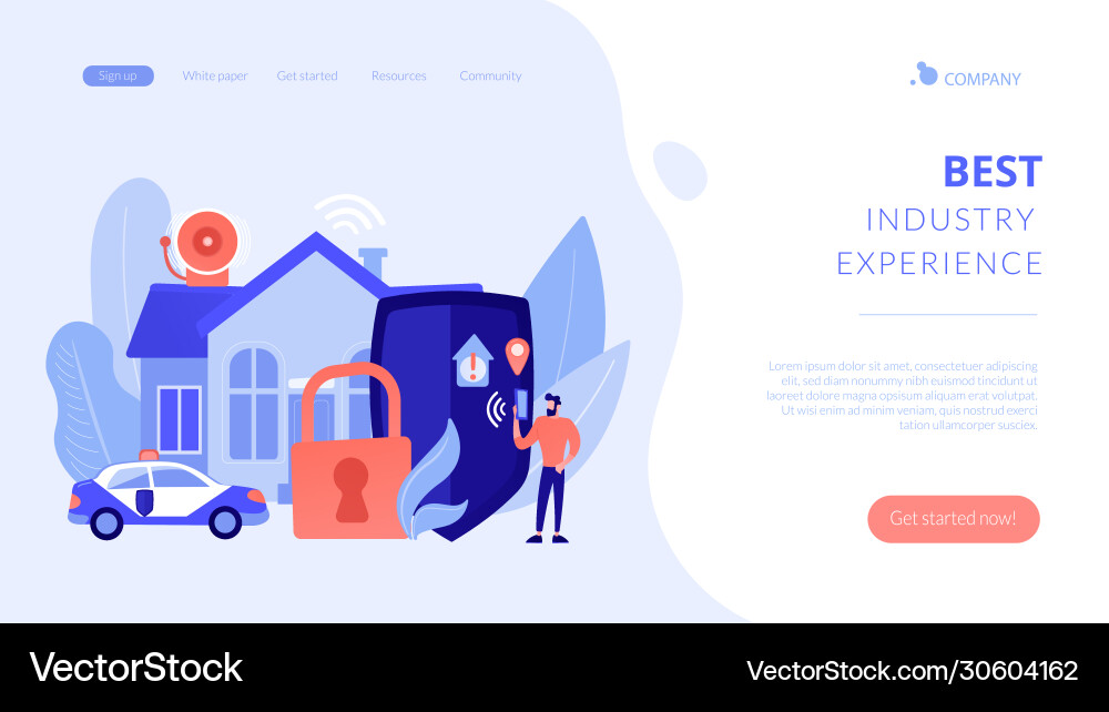 Security systems design concept landing page Security systems design concept landing page vector image