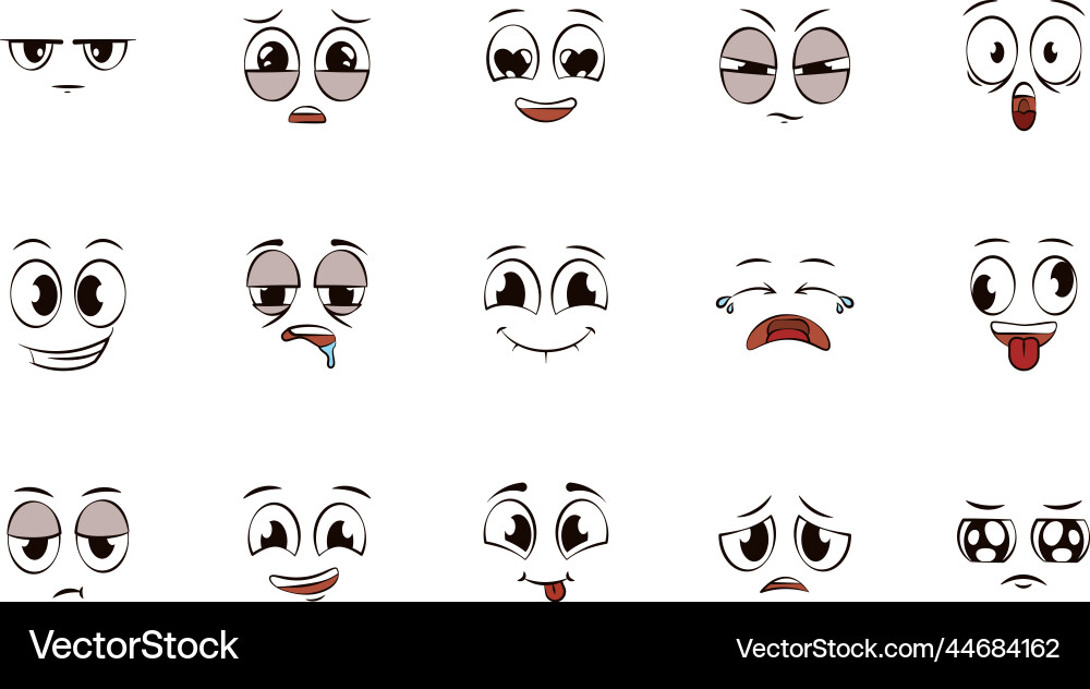 Set of different face expression avatars Vector Image