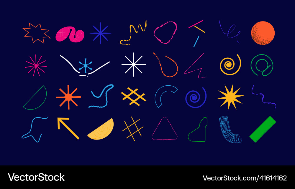 Set of simple abstract linear shapes Set of simple abstract linear shapes vector image