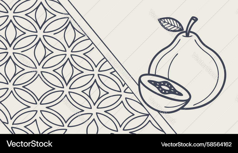 Sliced Pear with Geometric Pattern Vector Image