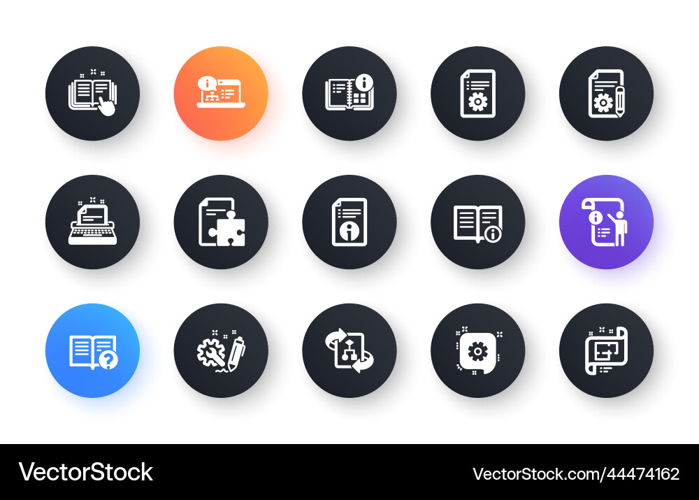 Technical documentation icons instruction plan vector image