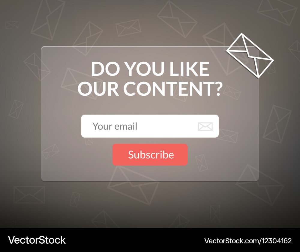 Template email subscribe submit form for website Vector Image