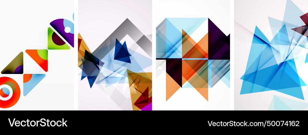 Triangle poster geometric background set Vector Image