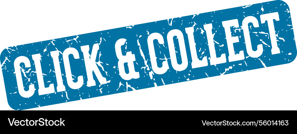 Click collect rectangular sign Vector Image