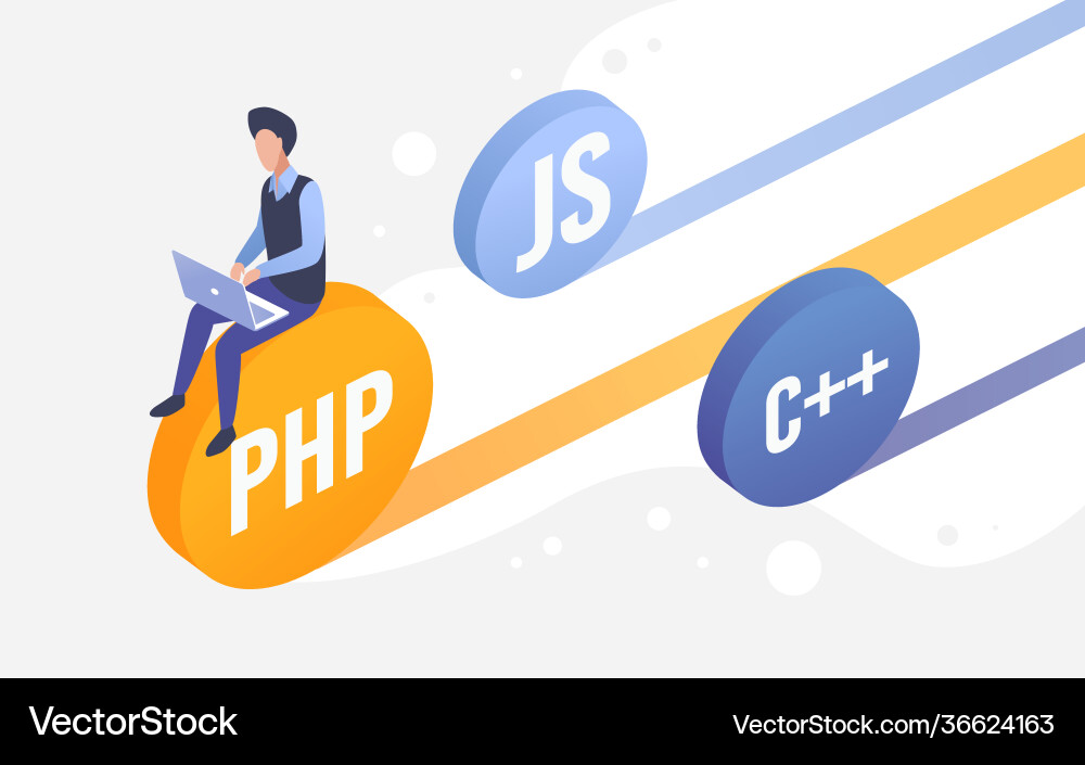 Code development work web engineering coder vector image