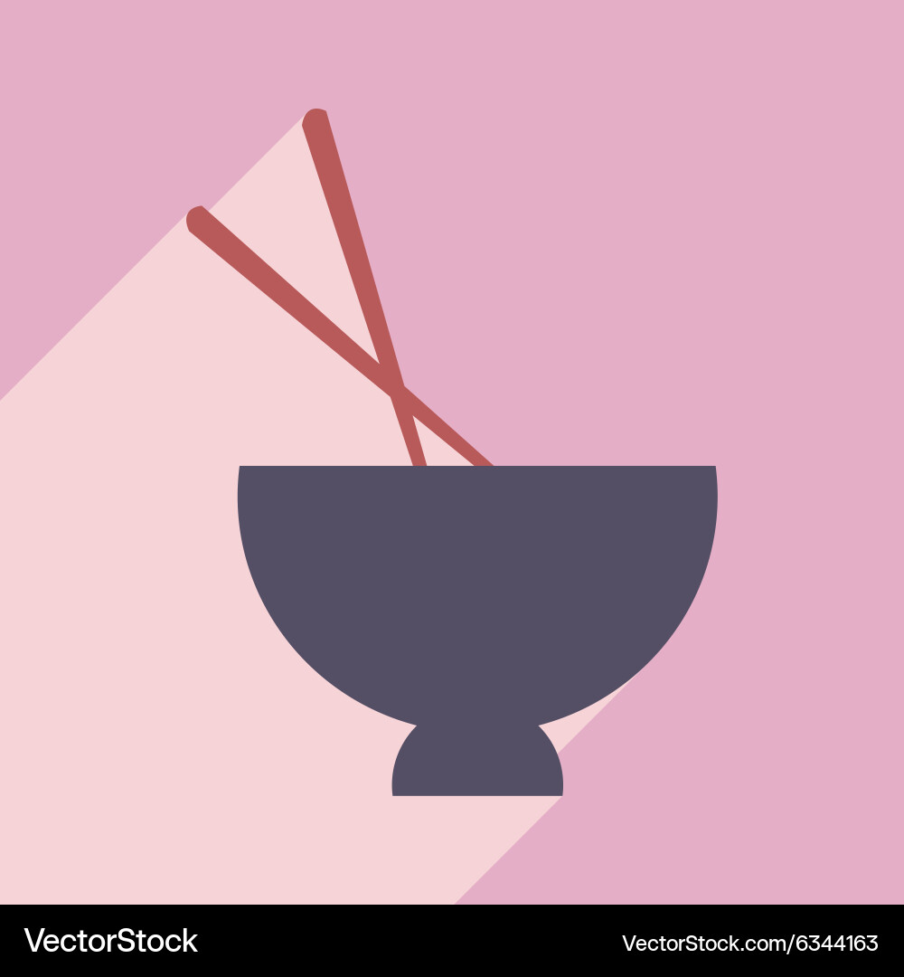 Flat with shadow icon and mobile application soup vector image