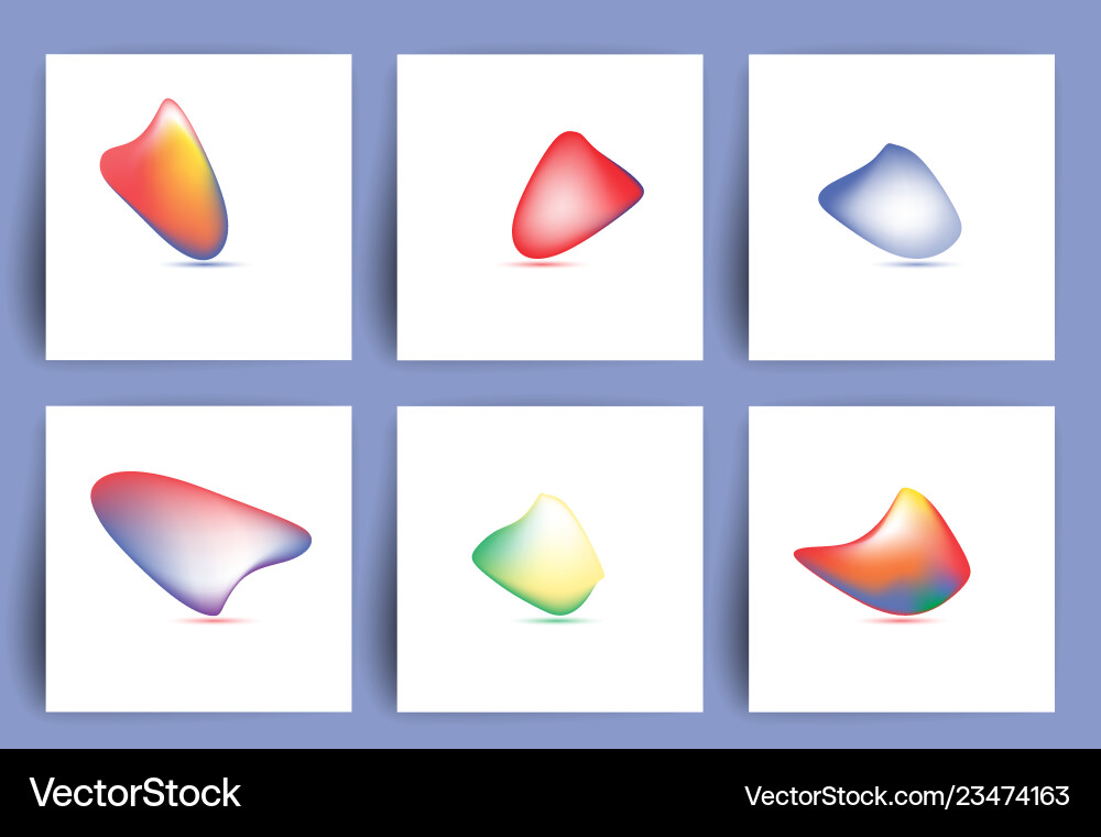 Fluid colorful shapes set of iridescent smooth Fluid colorful shapes set of iridescent smooth vector image