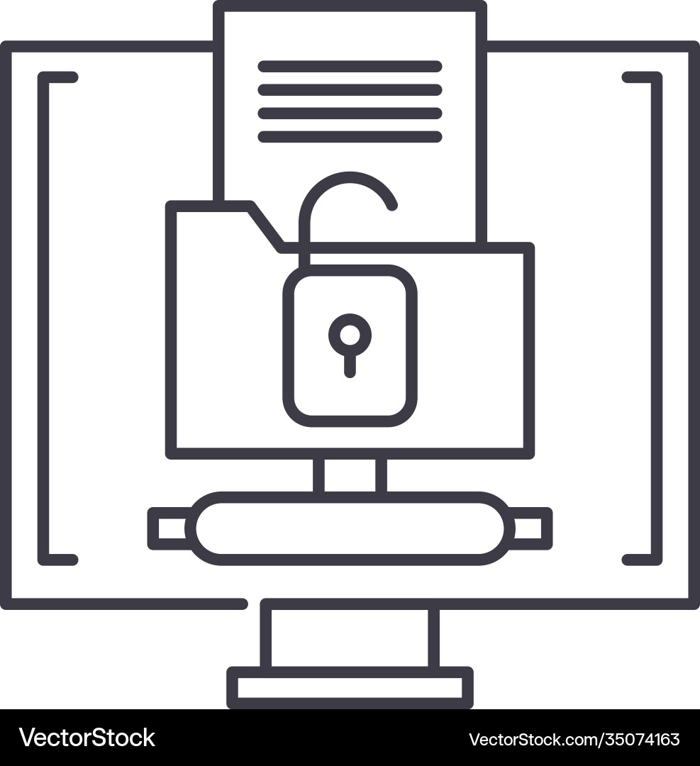 Ftp access icon linear isolated Ftp access icon linear isolated vector image