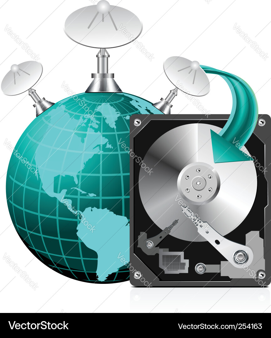 Hard disk drive world Vector Image
