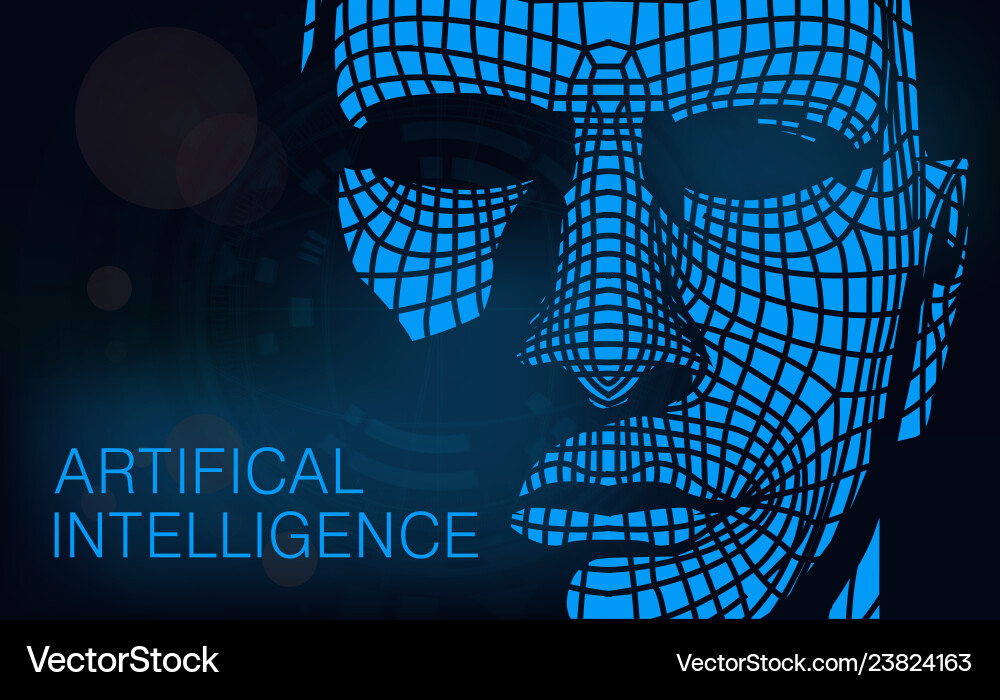 Human head combined with binary code Human head combined with binary code vector image