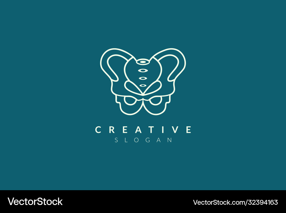 Pelvic bone shape design minimalist and simple Pelvic bone shape design minimalist and simple vector image