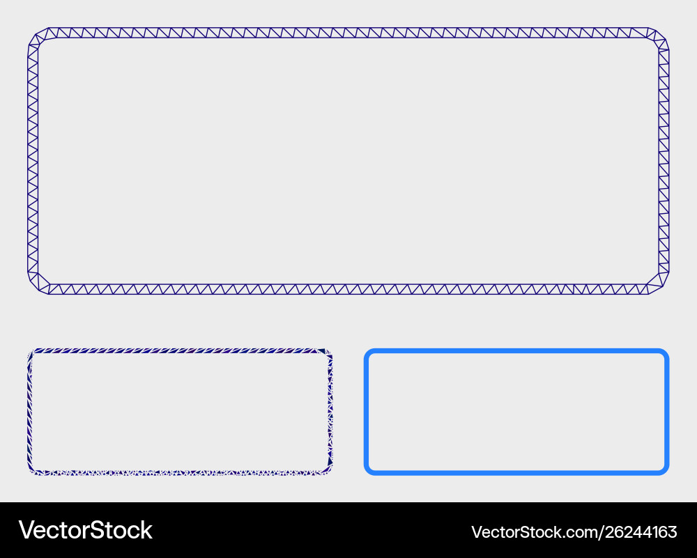 Rounded rectangle frame mesh network model Rounded rectangle frame mesh network model Vector Image