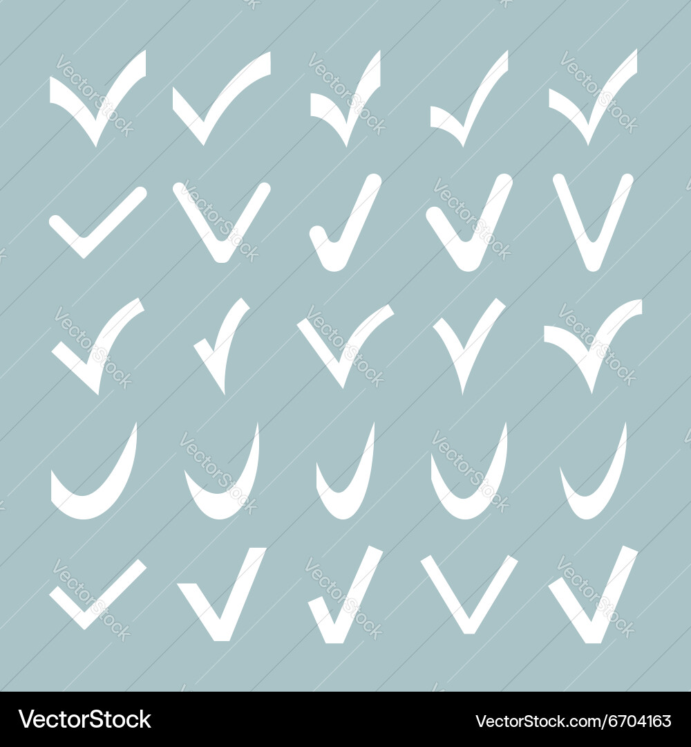 Set of different check marks vector image