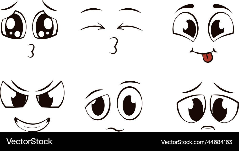 Set of different face expression avatars Vector Image