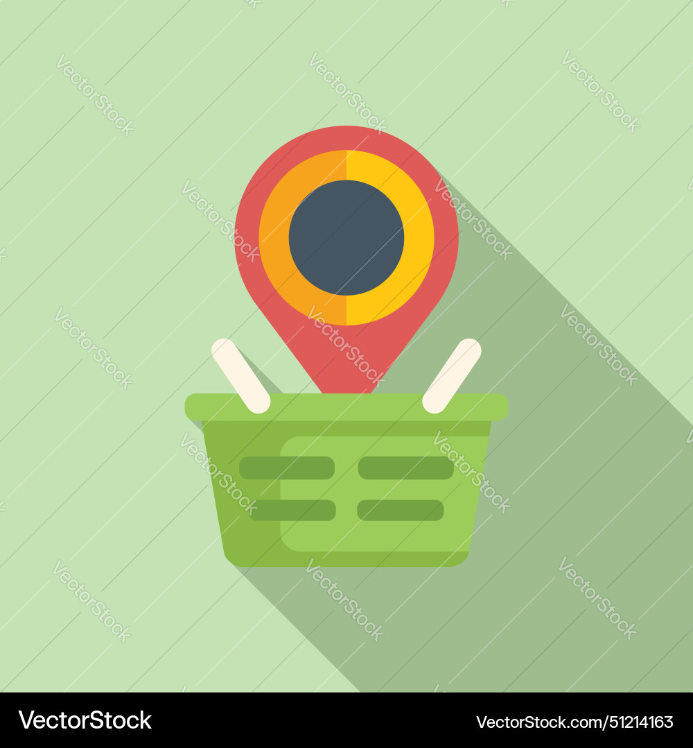 Shop market location icon flat geo pointer Vector Image