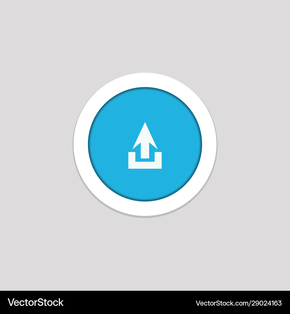 Simple upload button icon for cell phone element vector image