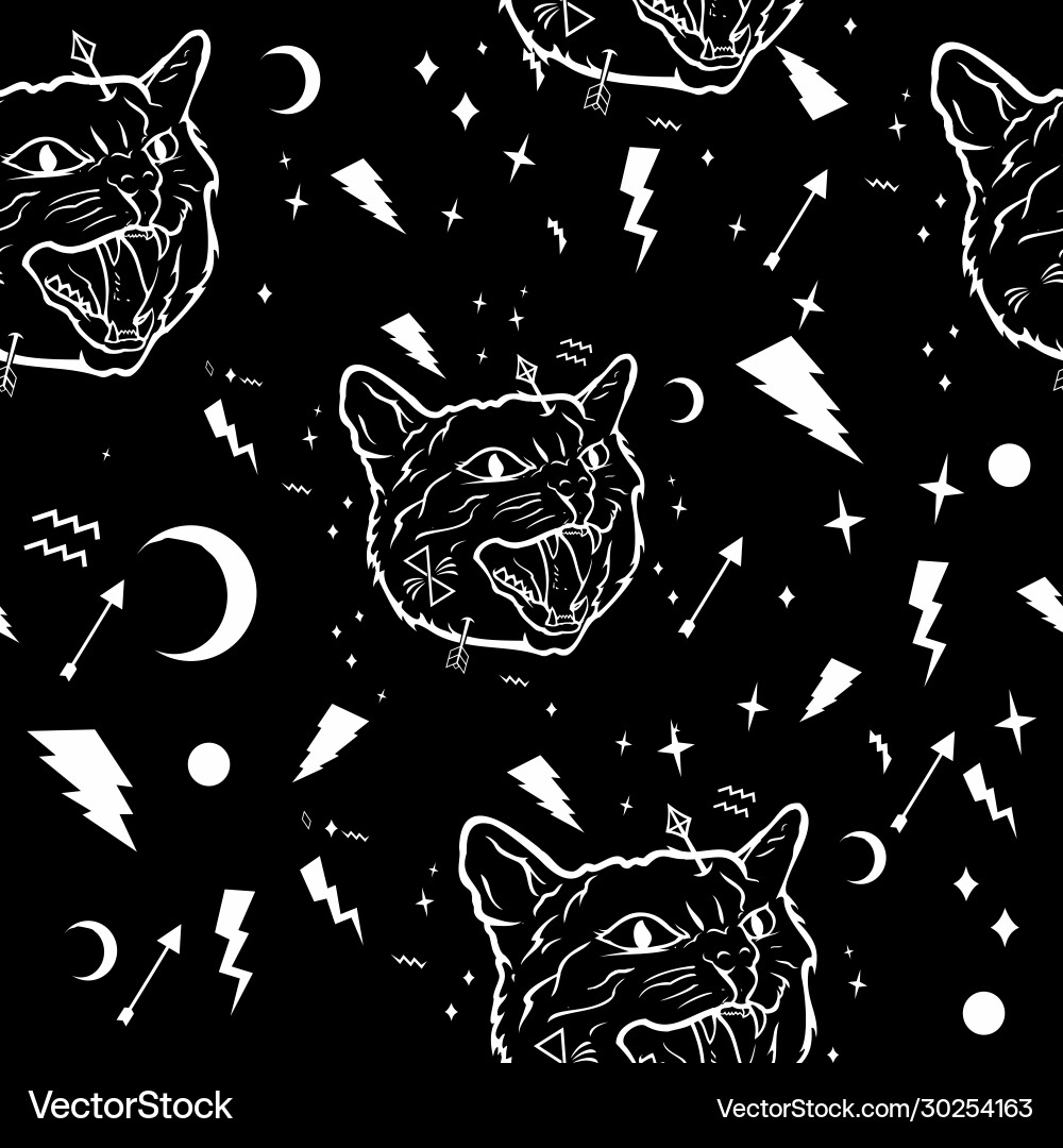 Thunder cat abstract pattern background vector image