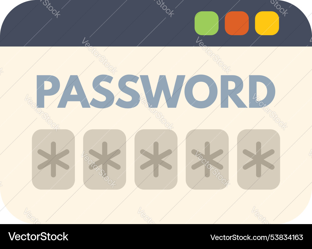 Web browser window showing password entering form Web browser window showing password entering form vector image