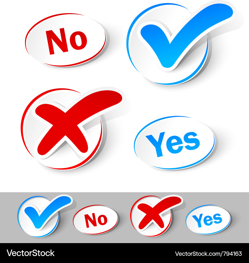 Yes Check Mark Icons Vector Image