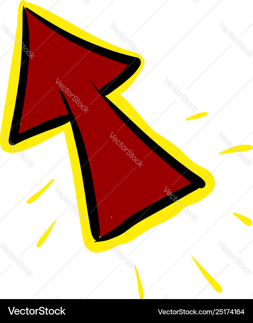 A red arrow click cursor mouse pointer iconlong vector image