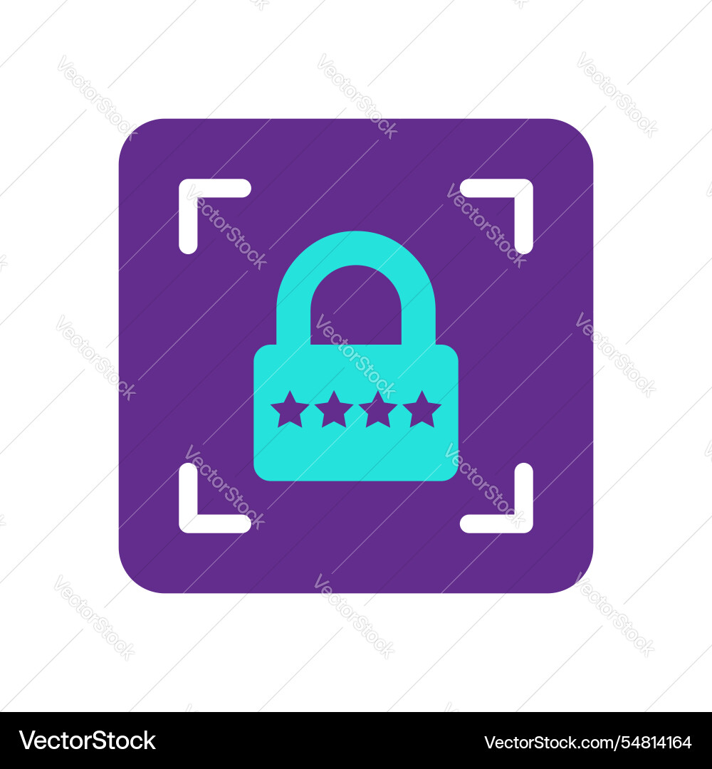 Abstract biometric security gradient lock icon Abstract biometric security gradient lock icon vector image