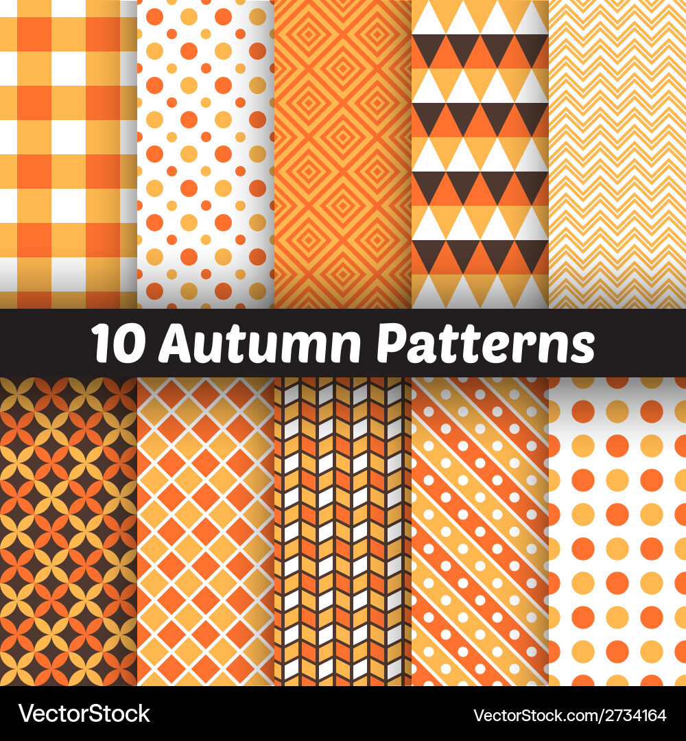 Autumn Seamless Patterns Royalty Free Vector Image