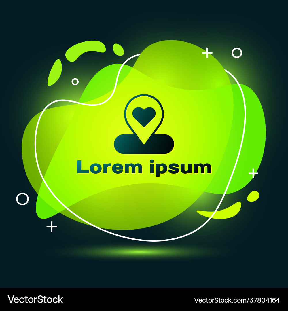 Black map pointer with heart icon isolated Black map pointer with heart icon isolated vector image