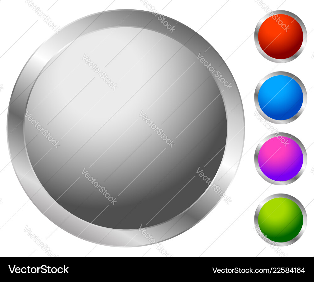 Button badge element in several color blank Button badge element in several color blank vector image
