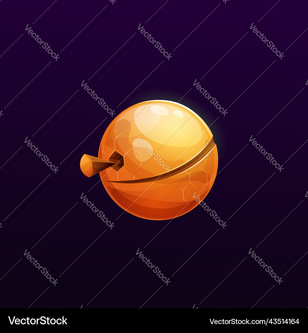 Cartoon honeycomb planet of space game ui or gui vector image