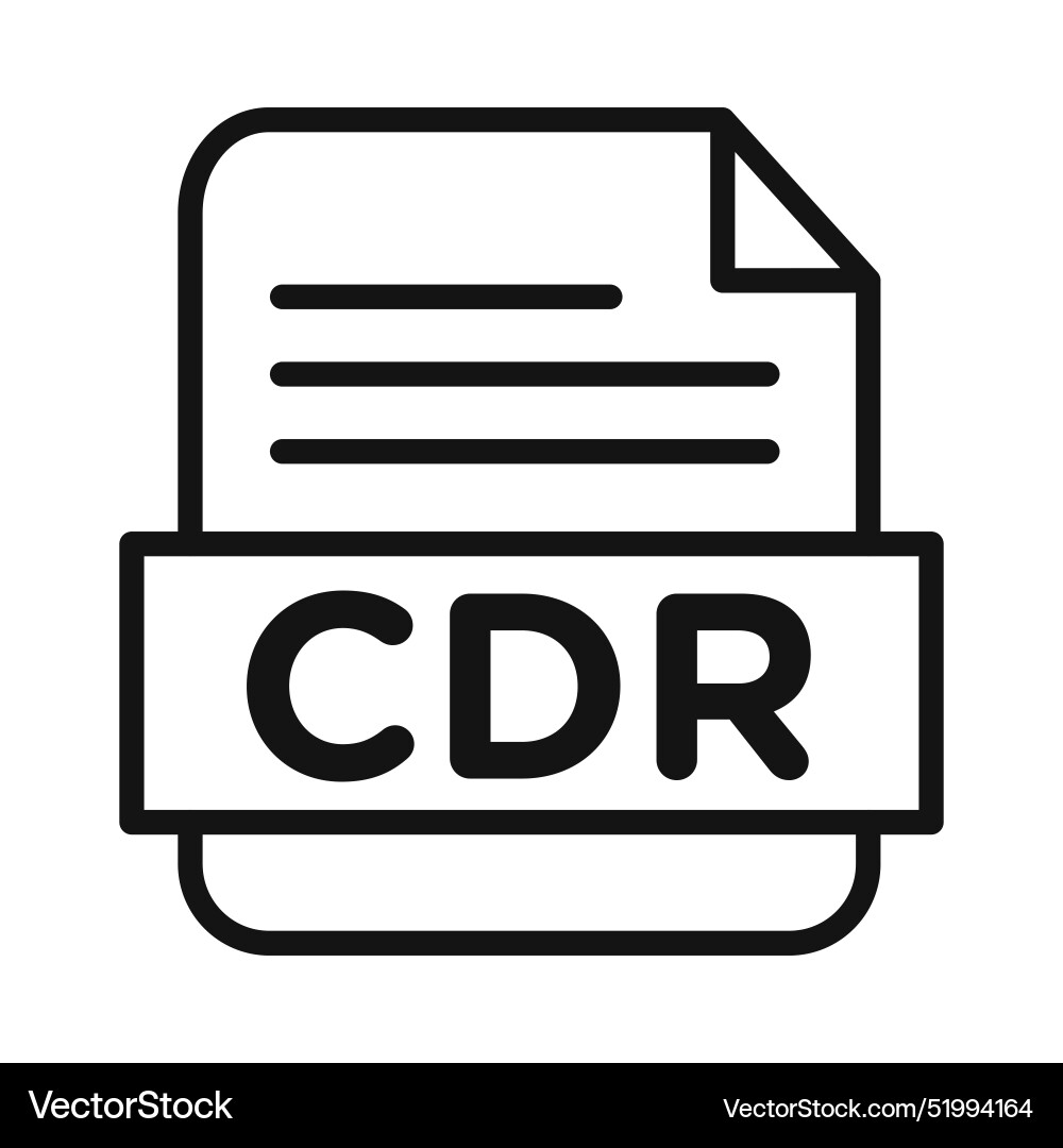 Cdr file document symbol mark in filled style Cdr file document symbol mark in filled style vector image