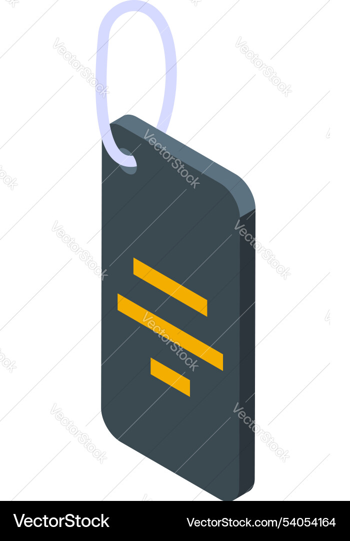 Clothing tag hanging with string in isometric view Clothing tag hanging with string in isometric view vector image