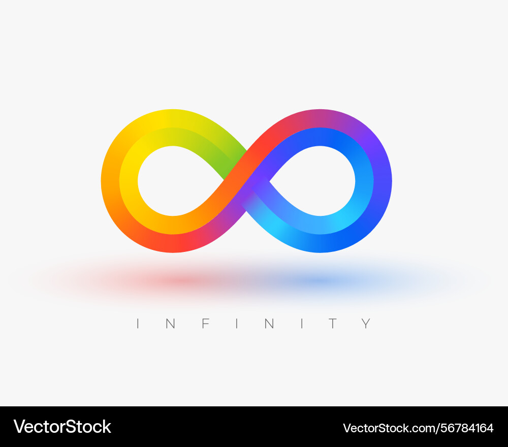 Colorful 3d infinity loop structure in modern Vector Image