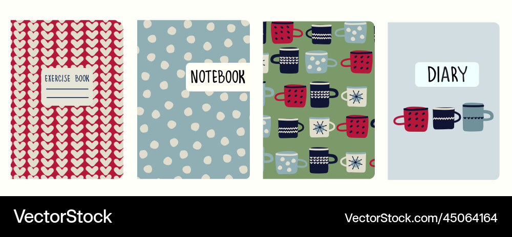 Cover page templates based on patterns with cups Cover page templates based on patterns with cups vector image